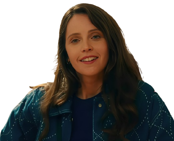 Felicity Jones Oh What Fun Channing Blue Jacket - Image 2